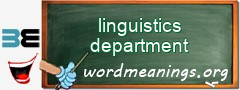 WordMeaning blackboard for linguistics department